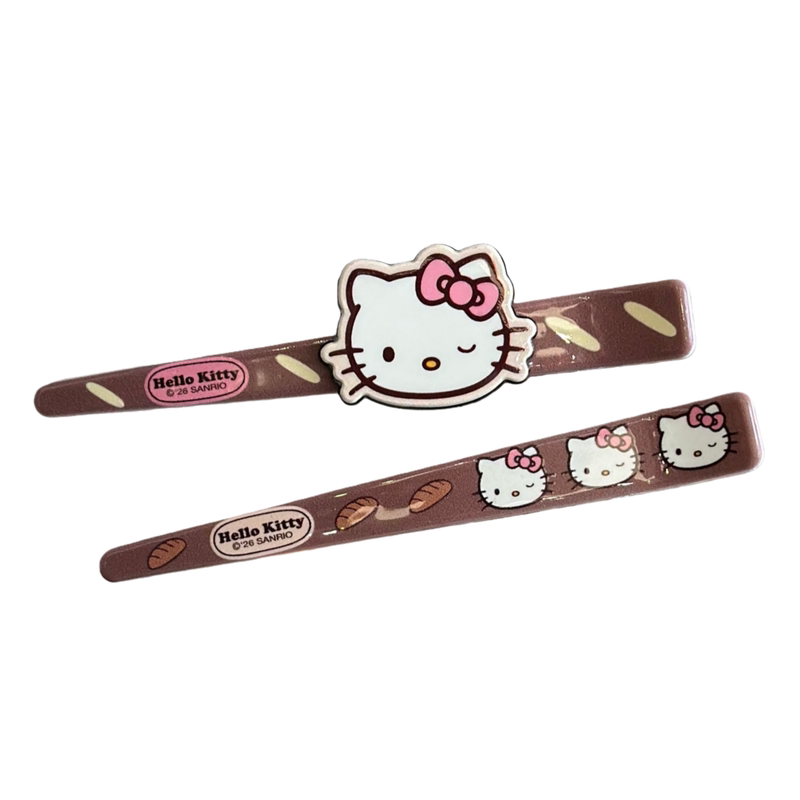 正版hello kitty超大鸭嘴夹铝一字夹日系少女化妆固定刘海侧边夹