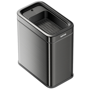 苏泊尔不锈钢茶水桶2026新款轻奢废水桶干湿分离过滤茶渣垃圾桶