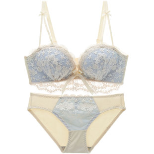 半杯小胸聚拢内衣女加厚手掌杯显大不空杯胸罩aa杯少女文胸套装