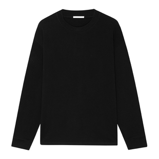 nice rice好饭 双面布335G重磅纯色休闲圆领男士长袖T恤NFD02019