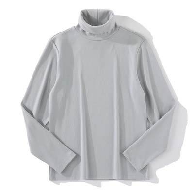 介乙高领发热暖绒T恤衫纯色