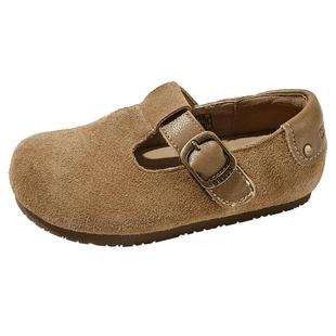 百丽童鞋女童时尚勃肯鞋2025秋季新款软底休闲鞋百搭防滑舒适皮鞋