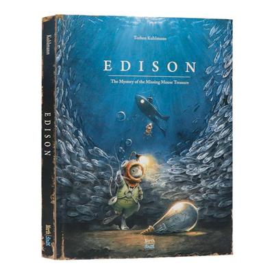 传奇小鼠冒险系列爱迪生 Edison The Mystery of the Missing Mouse Treasure 英文原版全彩插画版绘本精装大开 Torben Kuhlmann