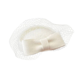 法式复古蝴蝶结羊毛毛呢网纱贝雷帽千金风气质礼服礼帽头饰秋冬女