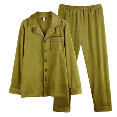 轩靓海岛绒睡衣男士高级感长袖