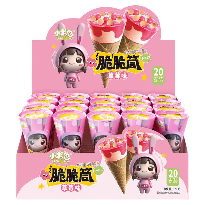 代可可草莓脂巧克力脆筒