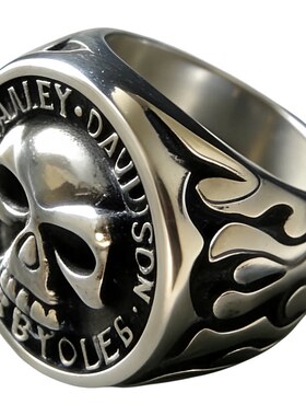 男士复古朋克骷髅头机车戒指