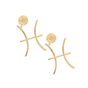 18K镀金双鱼座耳环ins网红同款耳饰女 OKXSANTU SONG 星座