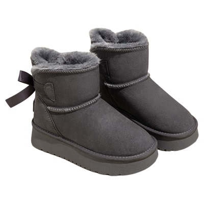 snowelf~加绒加厚蝴蝶结雪地靴