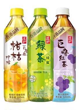 香港道地茶果味茶系列巨峰葡萄柑桔柠檬蜂蜜绿茶混合口味饮料整箱