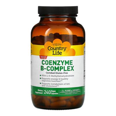 Country Life乡村生活辅酶化B族复合维生素胶囊含叶酸胆碱肌醇
