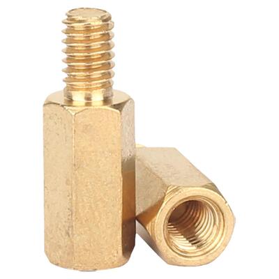 铜单通六角隔离柱M3xL+6