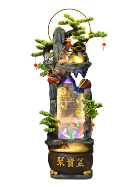 流水鱼缸客厅公司前台循环水