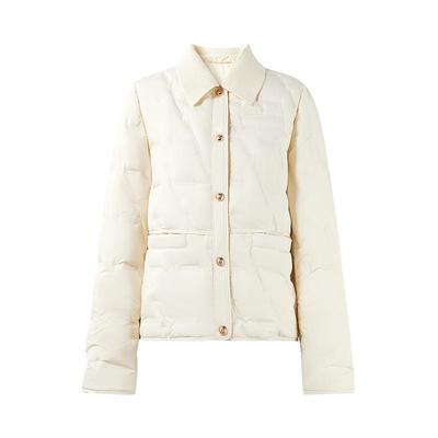 秋水伊人简约翻领鸭绒羽绒服