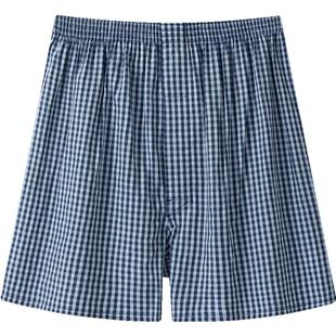 [3条]三枪男阿罗裤纯棉透气宽松大码裸睡居家睡裤格子短裤沙滩裤