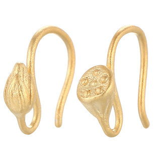 925纯银耳环配件兰花莲蓬荷花如意S勾 手工diy耳环自制耳饰品材料