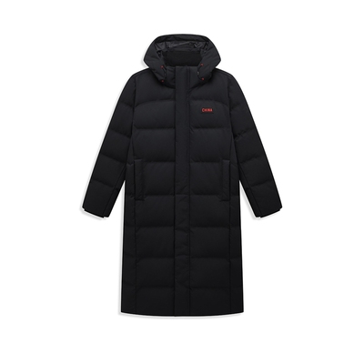 特步连帽羽绒服加绒加厚棉服