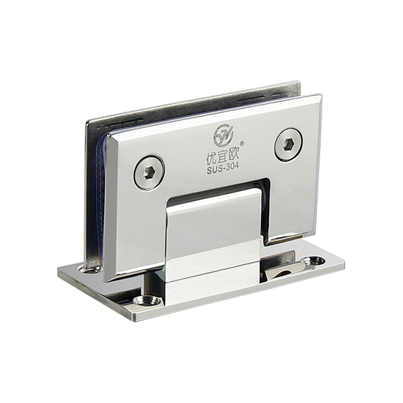 玻璃门合页弧边浴室夹304不锈钢180度淋浴房门铰链直角哑黑色折页