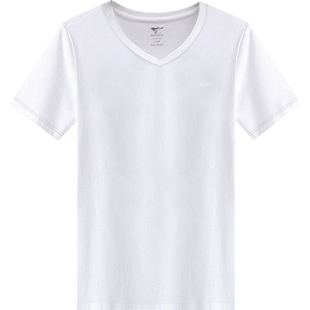 七匹狼男士短袖内衣男款纯棉鸡心领内搭t恤全棉V领低领老头汗衫男