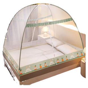 出租房蚊帐出租屋2024新款蒙古包纹账免安装榻榻米床专用蛟帐子w