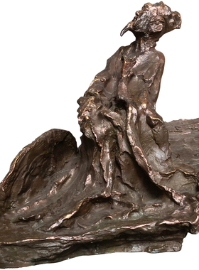 玻璃钢仿铜人物雕塑校园室内桌面