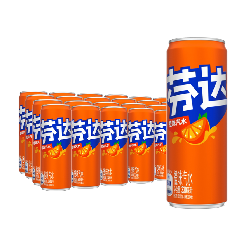 可口可乐芬达橙味汽水动感气泡