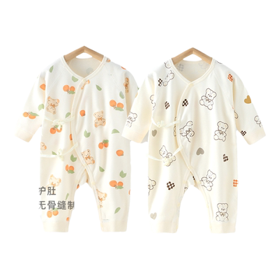 贝乐咿偏襟系带四季款哈衣爬服