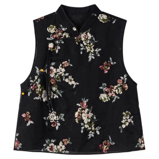 曼加塔【花无缺】真丝夏日新中式风休闲马甲