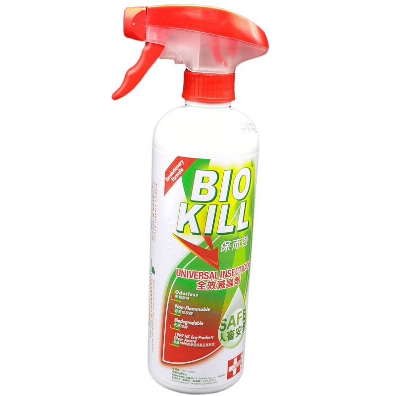 港版进口瑞士BIOKILL保而剋全效灭虫剂杀虫杀跳蚤500ml杀书虫害虫