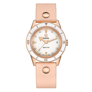 设计师款Rado瑞士雷达表金粉库克皮带机械手表女款
