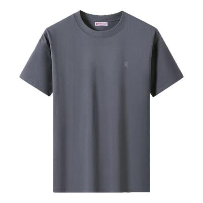 Montagut/梦特娇夏季新款纯色圆领透气纯棉打底衫男士短袖