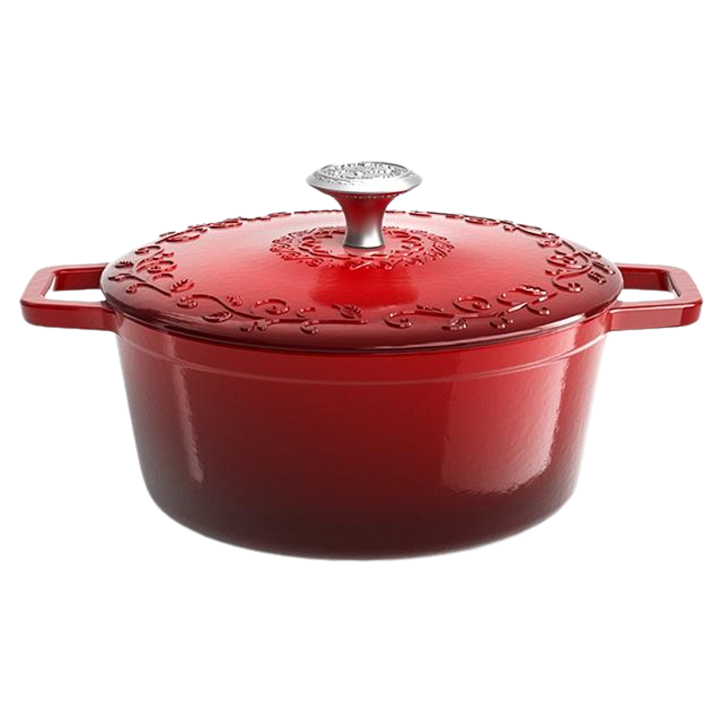 Breguet宝玑红色珐琅铸铁锅炖锅2.8L结婚乔迁送礼电磁炉燃气通用