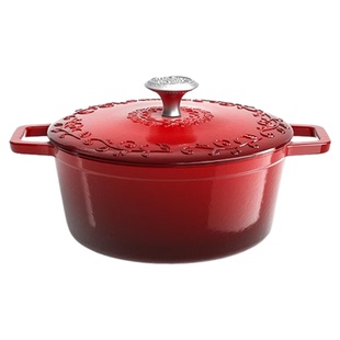 Breguet宝玑红色珐琅铸铁锅炖锅2.8L结婚乔迁送礼电磁炉燃气通用