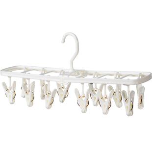 日本进口可折叠袜子晾晒架内衣多夹子晾衣夹旅行酒店晒袜子神器