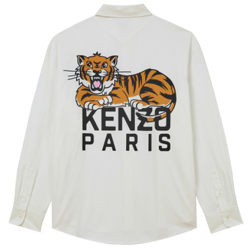 KENZO高田贤三 男士潮牌老虎印花时尚休闲长袖衬衫 FF55CH4299P3