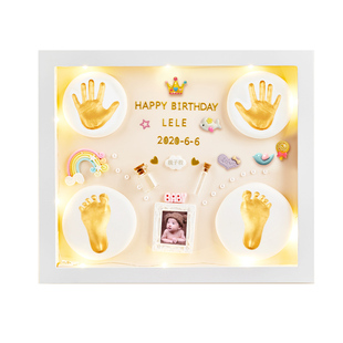 手足脚印宝宝纪念品胎毛新生儿DIY相框100天抓周道具婴儿手印脚印