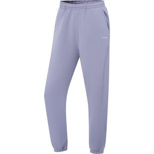 李宁热力裤丨新款秋冬运动裤女宽松休闲束脚裤子百搭加绒黑色卫裤