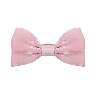 人鱼姬粉色蝴蝶结头饰发夹小号仙气在逃公主侧边夹子珠光缎面发卡