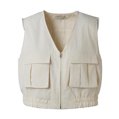 MSLAN轻户外/2025年夏季新款山系风工装休闲马夹双口袋叠穿马甲女