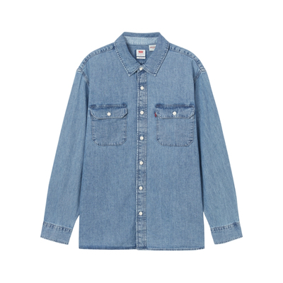 李维斯男士水洗做旧牛仔衬衫