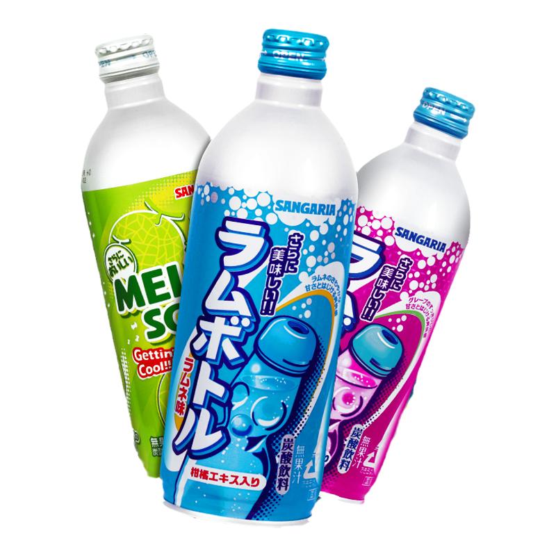 3瓶/日本進口桑戈利亞波子汽水葡萄味飲品原味高顏值瓶裝碳酸飲料