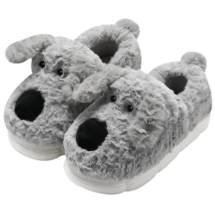 棉拖鞋男士冬季包跟保暖可爱室内家居防滑厚底外穿毛绒棉鞋男生冬