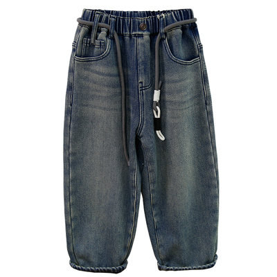 啦芙莱加厚长裤子一体绒牛仔裤冬