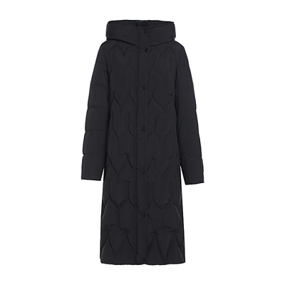 JESSIE量感鸭绒菱格纹连帽羽绒服