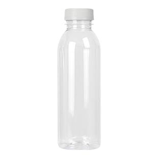 优选食品级pet塑料瓶酒瓶透明一次性饮料瓶空瓶带盖圆形果汁瓶子