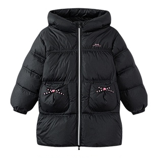 【商场同款】森马儿童羽绒服2025冬装中长款连帽外套女童装蝴蝶结