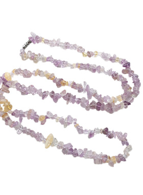 天然紫水晶毛衣链女黄水晶长款项链挂链秋冬大气高级感挂饰配饰