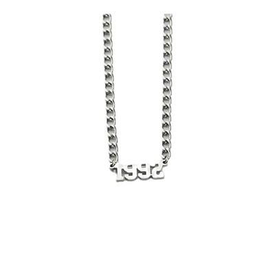 neckontheline年份项链银色数字