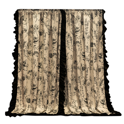 法式复古荷叶边窗帘遮光花卉印花