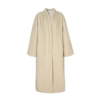 ESEK仿小母貂V领加长款皮草